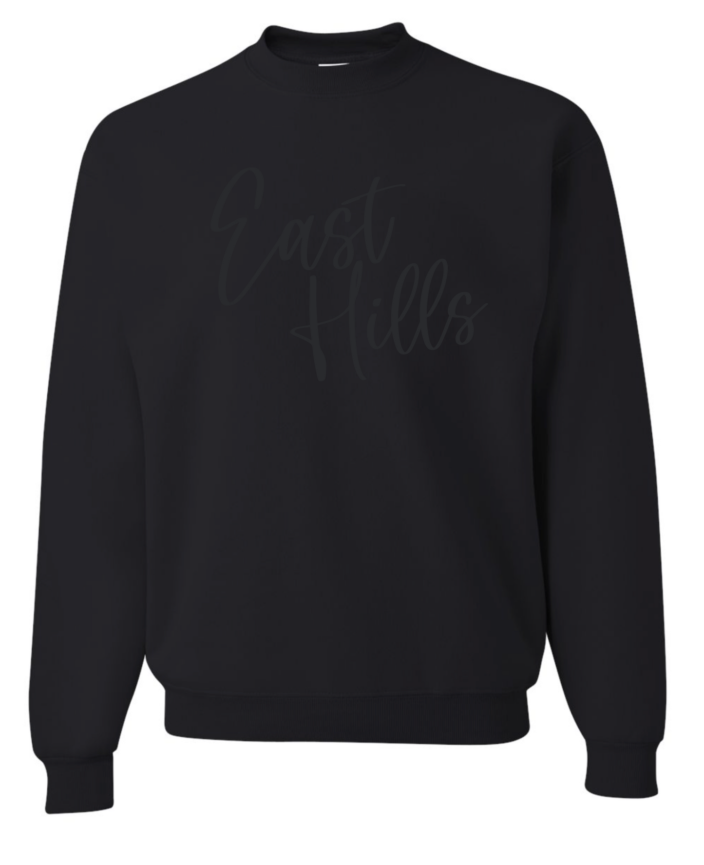 EH BLACK SWEATSHIRT WITH PUFF BLACK INK